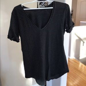 Love Tee, Classic Stripe Heathered Black, VGUC